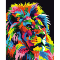 Картина за номерами Поп-арт лев 40х50 см VA-0139