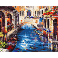 Картина за номерами Провулок Венеції Strateg з лаком розміром 40х50 см (VA-0206)