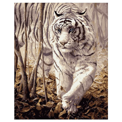 Картина за номерами Тигр білий 40х50 см VA-0238