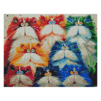 Картина за номерами Барвисті котики акварельні 40х50 см VA-0272