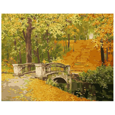 Картина по номерам Мост в осень 40х50 см VA-0277