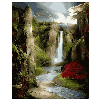 Картина по номерам Водопад в горах 40х50 см VA-0283
