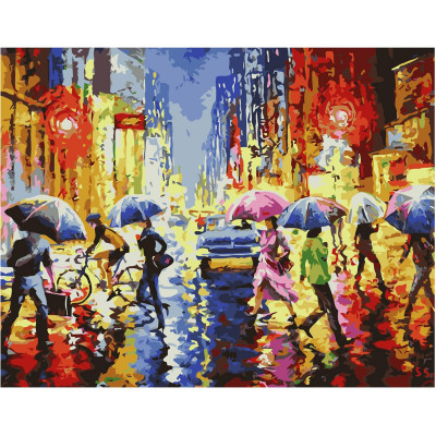 Картина по номерам Дождь на улицах мегаполиса 40х50 см VA-0360