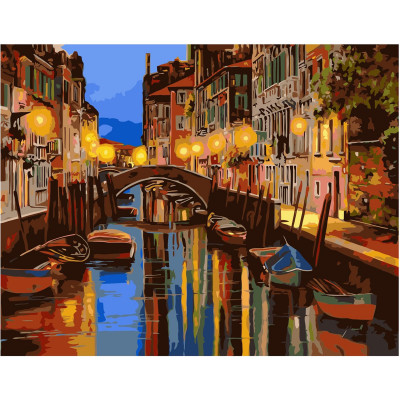 Картина по номерам Ночной канал Венеции 40х50 см VA-0417