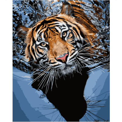 Картина за номерами Тигр у воді 40х50 см VA-0442