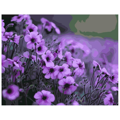 Картина за номерами Фіолетові квіти 40х50 см VA-0533