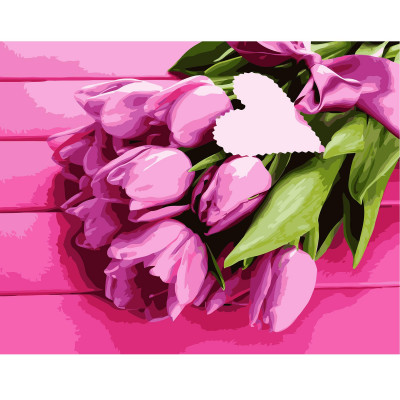 Картина по номерам Розовые тюльпаны 40х50 см VA-0551