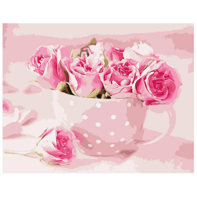 Картина по номерам Розовые розы 40х50 см VA-0554