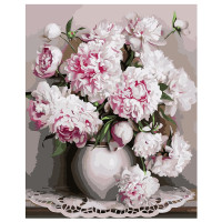 Картина за номерами Букет півонії 40х50 см VA-0595