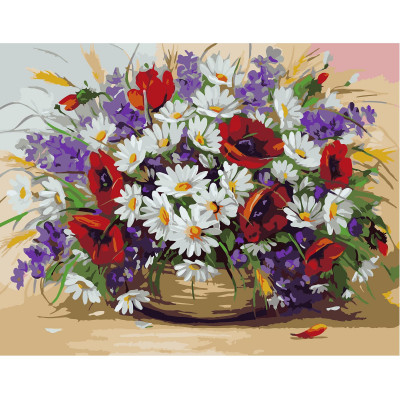 Картина за номерами Букет польових квітів 40х50 см VA-0596