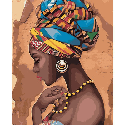 Картина за номерами Дівчина з Африки 40х50 см VA-0607