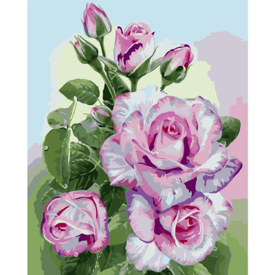 Картина за номерами Гілочка рожевих троянд 40х50 см VA-0658