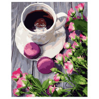 Картина за номерами Кава з макарунами 40х50 см VA-0780