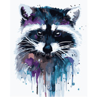 Картина за номерами Акварельний єнот 40х50 см VA-0827