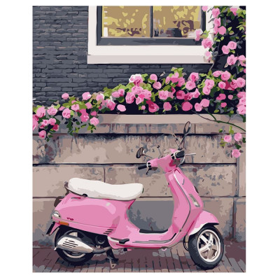Картина за номерами Рожевий скутер 40х50 см VA-0863