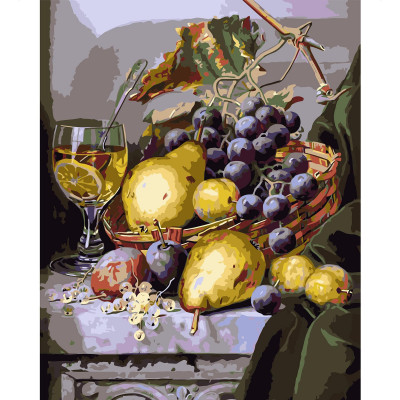 Картина за номерами Натюрморт з грушами та виноградом 40х50 см VA-0903