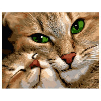 Картина по номерам Кошка с котенком 40х50 см VA-0915