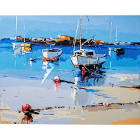 Картина за номерами "При березі" з лаком розміром 40х50 см