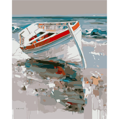 Картина за номерами Білий човен 40х50 см VA-0993