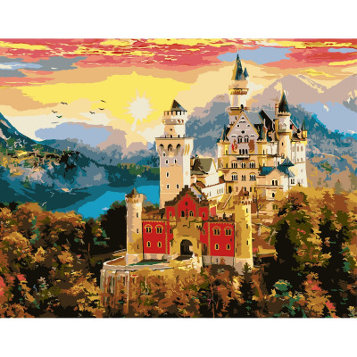 Картина за номерами Замок на заході сонця 40х50 см VA-1032