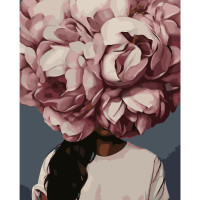 Картина за номерами Дівчина-півон 40х50 см VA-1171