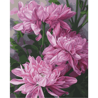 Картина за номерами Три рожеві квітки 40х50 см VA-1187