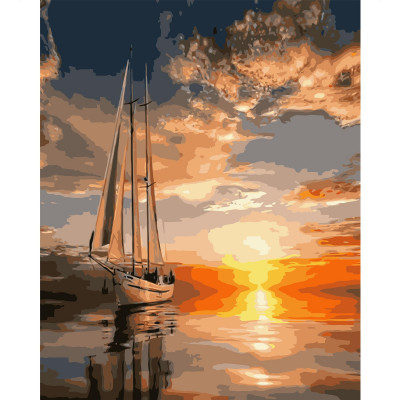 Картина за номерами Яхта на заході сонця 40х50 см VA-1189