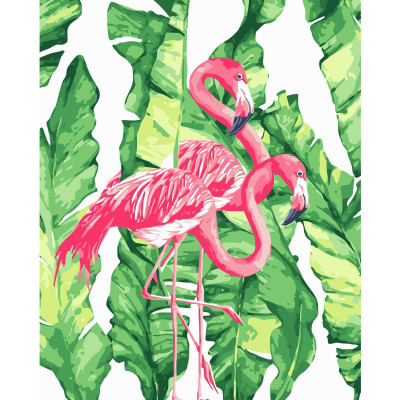 Картина по номерам Пара розовых фламинго 40х50 см VA-1211