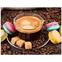 Картина по номерам Кофе с макарунами 40х50 см VA-1217