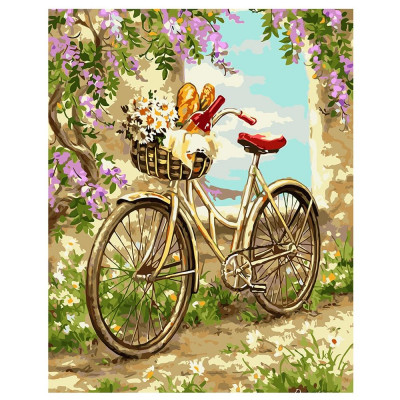 Картина за номерами Велосипед у саду 40х50 см VA-1286