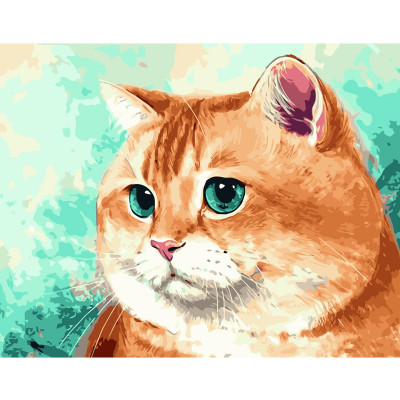 Картина за номерами Рудий кіт із блакитними очима 40х50 см VA-1294