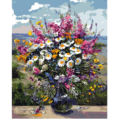 Картина за номерами Барвистий букет польових квітів 40х50 см VA-1332