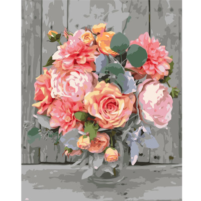 Картина за номерами Ніжний букет квітів 40х50 см VA-1362