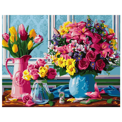 Картина за номерами Букети квітів 40х50 см VA-1364