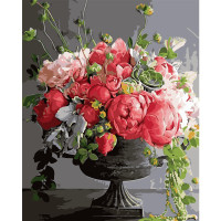 Картина по номерам Яркий букет в массивном вазоне 40х50 см VA-1368