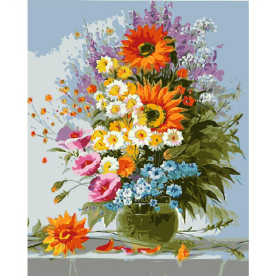 Картина по номерам Букет разноцветных цветов 40х50 см VA-1419