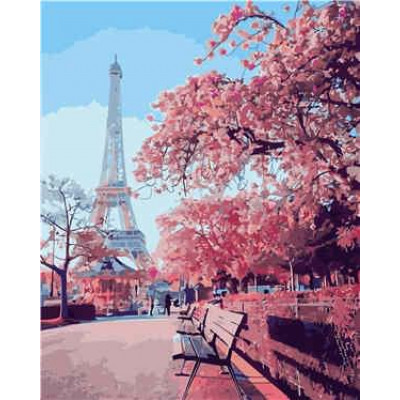 Картина за номерами квітучий Париж розміром 40х50 см VA-1426