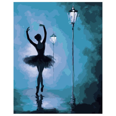 Картина по номерам Балерина под фонарем 40х50 см VA-1427