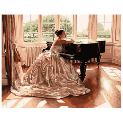 Картина по номерам Невеста около рояля 40х50 см VA-1535