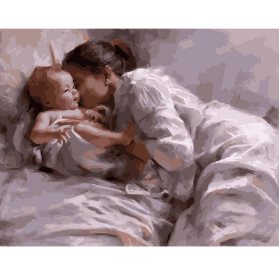 Картина по номерам Мать с младенцем 40х50 см VA-1614
