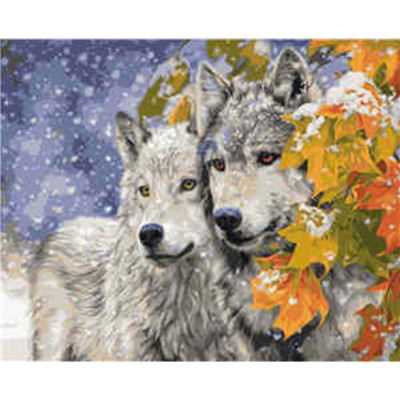 Картина за номерами Вовки зимою 40х50 см VA-1642