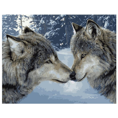 Картина по номерам Поцелуй волков 40х50 см VA-1651