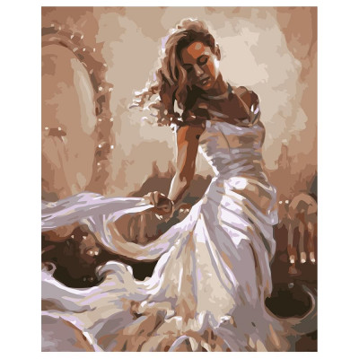 Картина по номерам Девушка в белом 40х50 см VA-1708