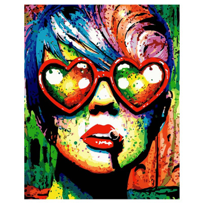 Картина по номерам Поп-арт девушка в очках 40х50 см VA-1752