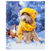 Картина за номерами Цуценя в жовтій шапочці 40х50 см VA-1811