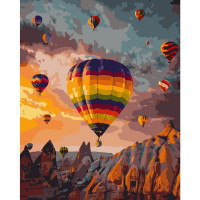 Картина по номерам Цветные воздушные шары среди гор 40х50 см VA-1833