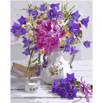 Картина за номерами Букет із фіолетових квітів 40х50 см VA-1937