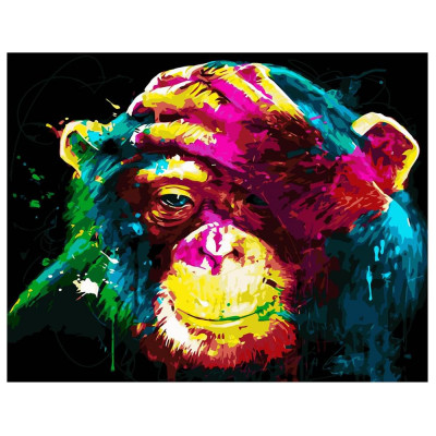 Картина за номерами Поп-арт: Яскрава мавпочка 40х50 см VA-2051
