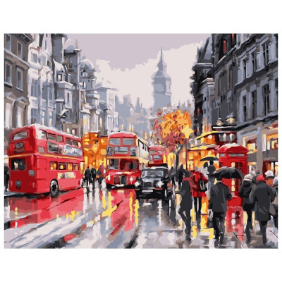 Картина по номерам Лондон с красным акцентом 40х50 см VA-2100