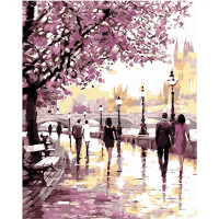 Картина за номерами Набережна у фіолетових тонах 40х50 см VA-2110
